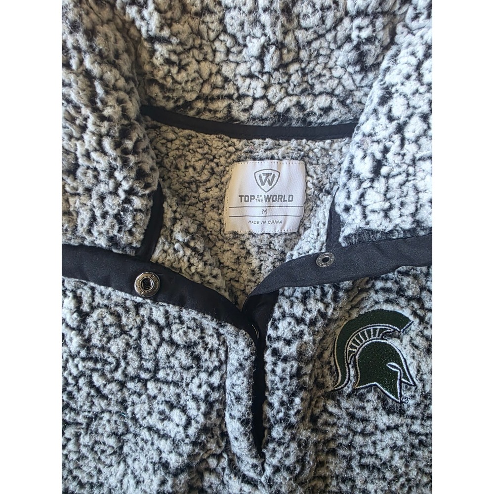 Top of the World Michigan State Spartans Sherpa Fleece Quarter Snap Pullover M - Picture 4 of 4